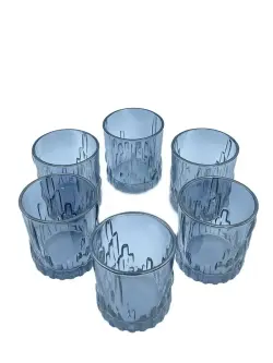 WZ WZ-12 | Low Glass Set Silver-Grey Brick Design 6pcs