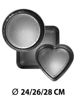 F-10 F-10 | Kalp şekilli pişirme gaplary toplum 3 sany (24/26/28 sm)