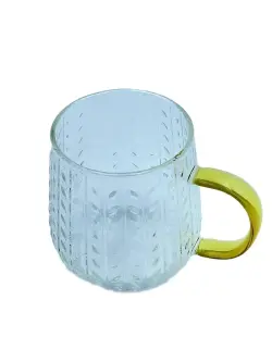 L-01 | Transparent Mug with Gold Handle 450 ml