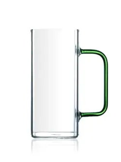 BC BC-350 | Transparent Square Mug 350ml Colored Handle