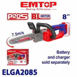 Emtop ELGA2085 | Cordless Chainsaw 8" 20V (No Battery)