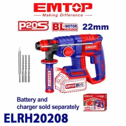 Emtop ELRH20208 | Perforator 20V Çotgasyz 22mm Simsiz