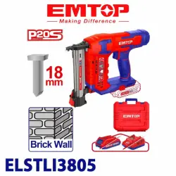 Emtop ELSTLI3805 | Pneumatic Gun 18mm 20V (Battery Excluded)