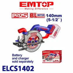 Emtop ELCS1402 | Circular Saw 20V Brushless 140mm
