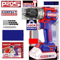 Emtop ECIDL206021 | Impact Cordless Screwdriver 20V 60Nm No Battery