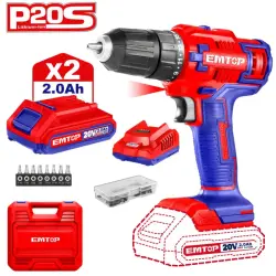 Emtop ECDL200528 | Cordless Drill Driver 20V 2x2.0Ah Batteries