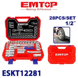 Emtop ESKT12281 | Набор торцевых головок 28 шт. хром-ванадий