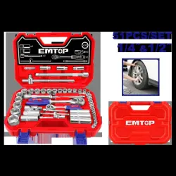 Emtop ESKT42511 | Набор Головок 51 шт Хром-Ванадий