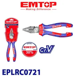 Emtop EPLRC0721 | Kombinasiýa Penseleri 180mm Cr-V Polat