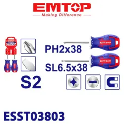 Emtop ESST03803 | Screwdriver Set 38mm 2pcs