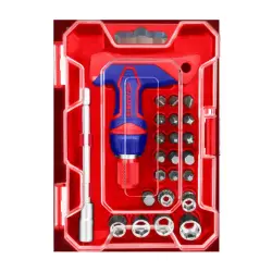 Emtop EBST02402 | Socket Wrench Set 24pcs Chrome-Vanadium Steel