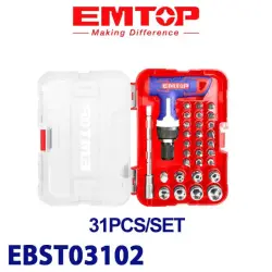 Emtop EBST03102 | Screwdriver Bit Set 31pcs Chrome Vanadium