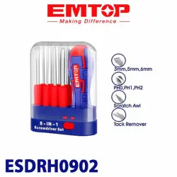 Emtop ESDRH0902 | Набор отверток с насадками 9-в-1 универсальный