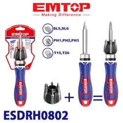 Emtop ESDRH0802 | Отвертка 8-в-1 Многофункциональный набор