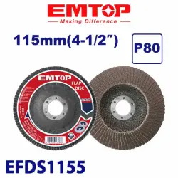 Emtop EFDS1155 | Grinding Disc 115mm P80 Metal Abrasive