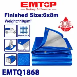 Emtop EMTQ1868 | Construction Tarpaulin 6x8m Heavy Duty