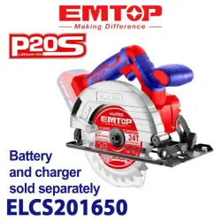 Emtop ELCS201650 | Cordless Circular Saw 20V Bare Tool