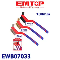 Emtop EWB07033 | Steel Wire Brush Set 3 pcs 180mm