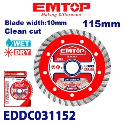 Emtop EDDC031152 | Concrete Cutting Disc 115x22.2mm