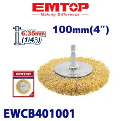 Emtop EWCB401001 | Drill Brush 100mm Heavy-Duty
