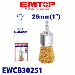 Emtop EWCB30251 | Drill Brush 24mm Heavy-Duty Yellow