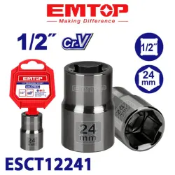 Emtop ESCT12241 | 1/2" Soket 24mm Hrom-wanadýum