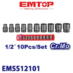 Emtop EMSS12101 | Набор ударных головок 10шт Хромомолибден