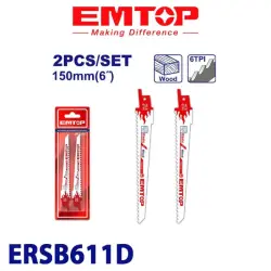 Emtop ERSB611D | Пилки для лобзика 150мм Универсальные