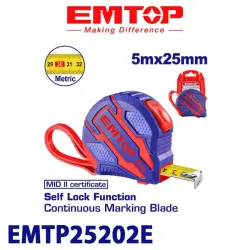 Emtop EMTP25202E | Рулетка 5м x 25мм