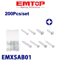 Emtop EMXSAB01 | Self-Tapping Screws Bulk Pack 200 pcs