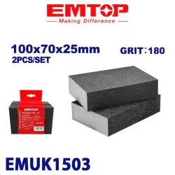 Emtop EMUK1503 | Абразивная губка 100мм 180 грит 2шт