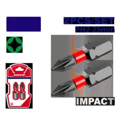Emtop ESBTM5PH225 | PH2 Impact Bit Set 25mm 2 pcs