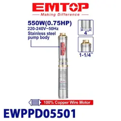 Emtop EWPPD05501 | Çuňňur Guýy Nasosy 64M 6,0 m3/saý
