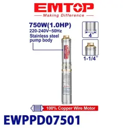 Emtop EWPPD07501 | Deep Well Pump 6.0 m³/h 82M
