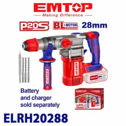 Emtop ELRH20288 | 20V Brushless Perforator 28mm Batareýasyz