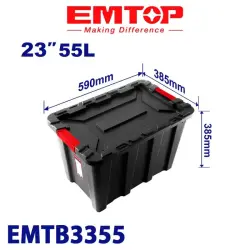 Emtop EMTB3355 | Plastic Storage Box 55L Stackable