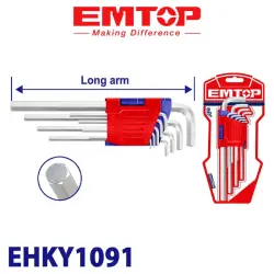 Emtop EHKY1091 | Набор шестигранников 9 шт. высокопрочная сталь