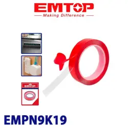 Emtop EMPN9K19 | Double-Sided Tape 2m x 19mm Transparent