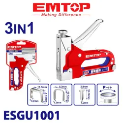 Emtop ESGU1001 | Степлер-пистолет 3-в-1 Металлический корпус