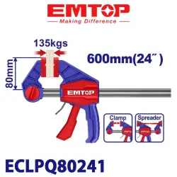Emtop ECLPQ80241 | Тиски пистолет 80x600мм усиленные