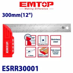 Emtop ESRR30001 | Угольник 300x40мм Стальной Точный