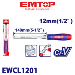 Emtop EWCL1201 | Долото по дереву 12 мм деревянная ручка