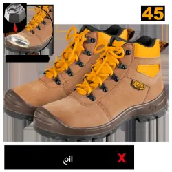 Ingco Protective Boots Size 45, Model SSH02SB.45, Industrial Safety Footwear