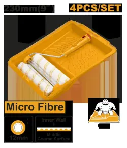 Ingco 4-in-1 Paint Kit 230mm with 4 Emulsion Trays
