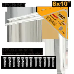 Ingco HSB10810 Bracket Set 20x25cm for Shelves | Durable Steel Construction