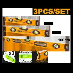 Набор спиртовых уровней Ingco HSL10203 3 шт. для профессионалов