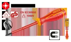 INGCO 1*80mm izolirlenen tornavida HISD81PZ180 – hünärmenler üçin