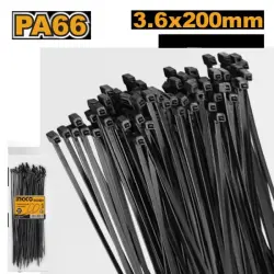 INGCO 200x3.6mm High-Strength Cable Ties, Model HCTB20036
