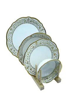 MS MS-04 | Обеденный набор 24 предмета бело-золотой на 6 персон