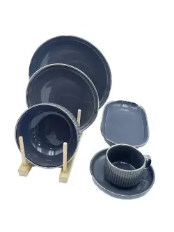 MLD MLD513-37 | Dinner Set Grey-Gold 32 pcs for 6 Persons